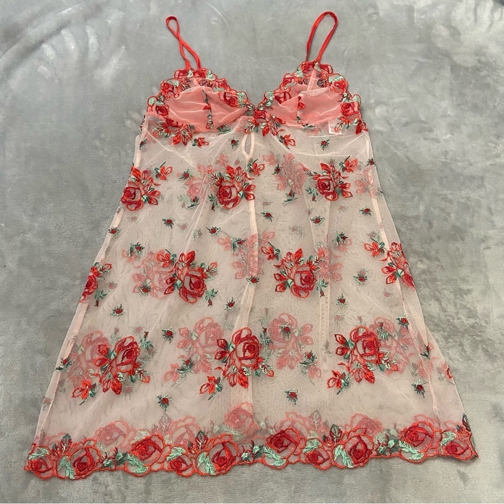 New! Victorias Secret sheer embroidered floral slip lingerie 4524 - Picture 3 of 10
